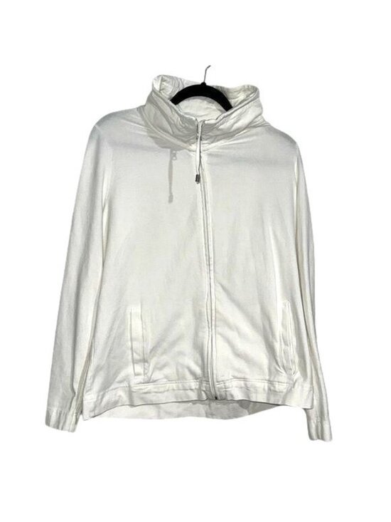 croft & barrow Sweaters - Womens White Zip-Up Jacket Croft & Barrow XL Cotton Blend Lightweight Hoodie